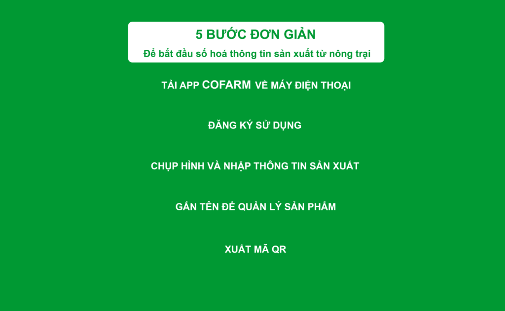 Các bước để dùng app Cofarm